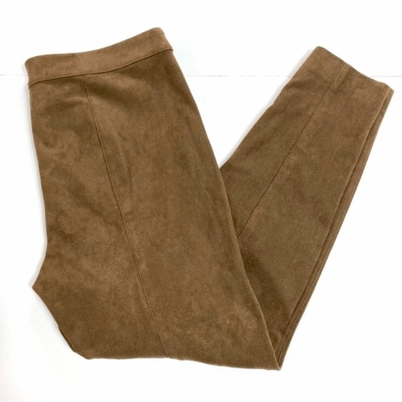 TALBOTS Faux Suede Academia Leggings in Camel tan Brown Size 8 Petite - Picture 9 of 10